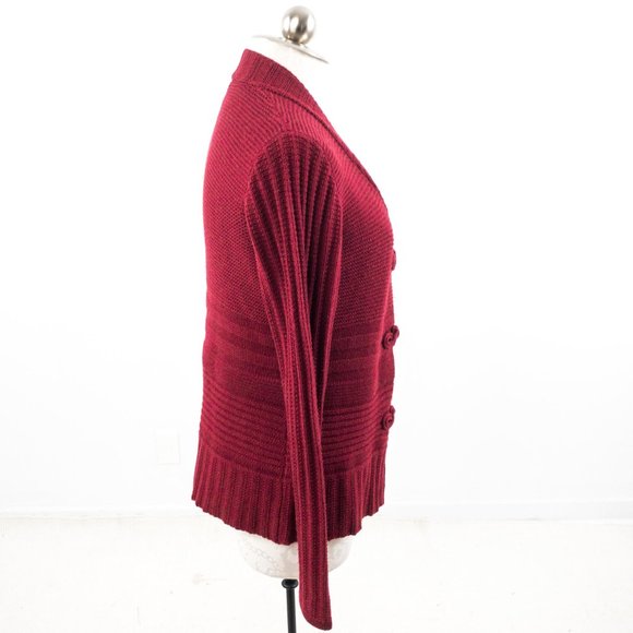 Shanghai Tang L Cashmere Silk Cardigan Sweater Red - Picture 8 of 10
